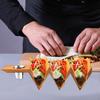 Bamboo Taco Holder Mexican Pizza Roll Shelf Food Display Rack Stand Tray Pancake