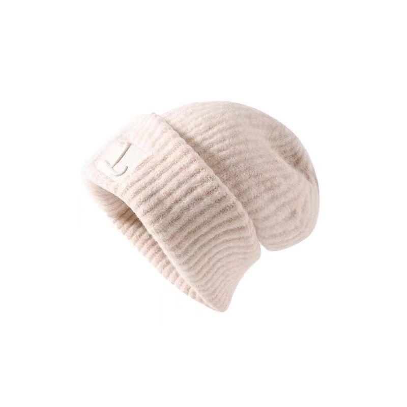 Women's Woolen Beanie with Ear Protection and Plush Lining - Ideal for Big Head Circumference, Small Face, Autumn/Winter