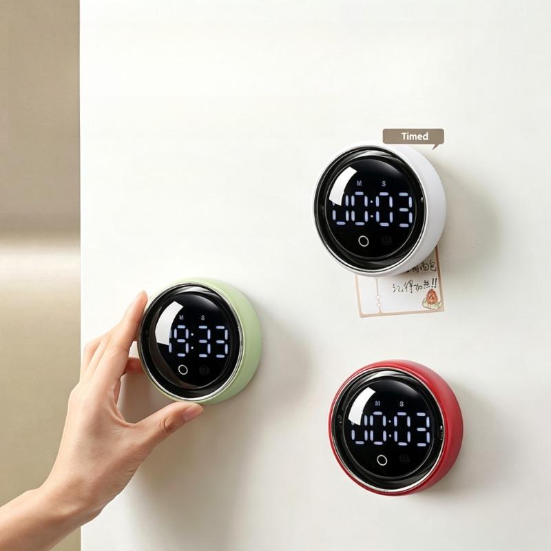 Rotary Timer LED Digital Rechargeable Countdown Count Up Silent Alarm Timer for Kitchen Study3