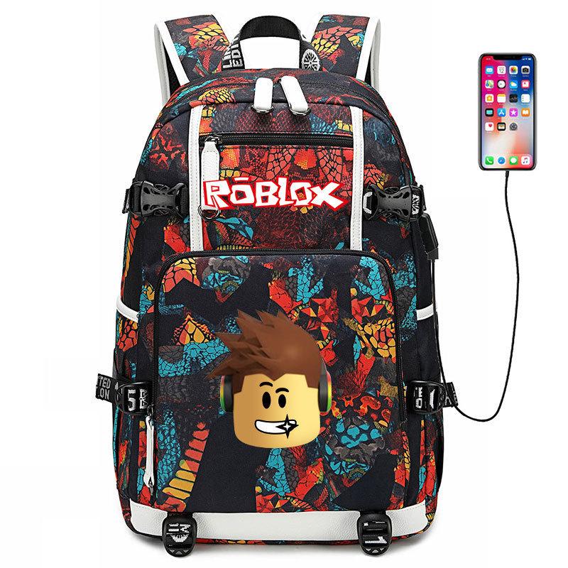 Игровой рюкзак Roblox Большой вместимости Для мальчиков и девочек Сумка для школьной поездки