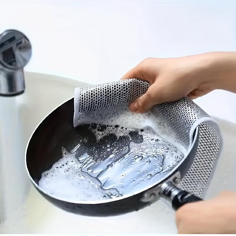 12pcs Thickened Cleaning Cloth, Kitchen Rag, Stainless Steel Cleaning Cloth, Suitable For Cleaning Kitchen Oil Stains