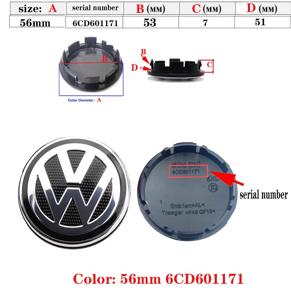 EFG1 4pcs 55mm 56mm 65mm 70mm Car Wheel Center Hub Caps Cover for VW Volkswagen Golf Polo Passat Touran CC B5 B6 B7 Jetta accessories