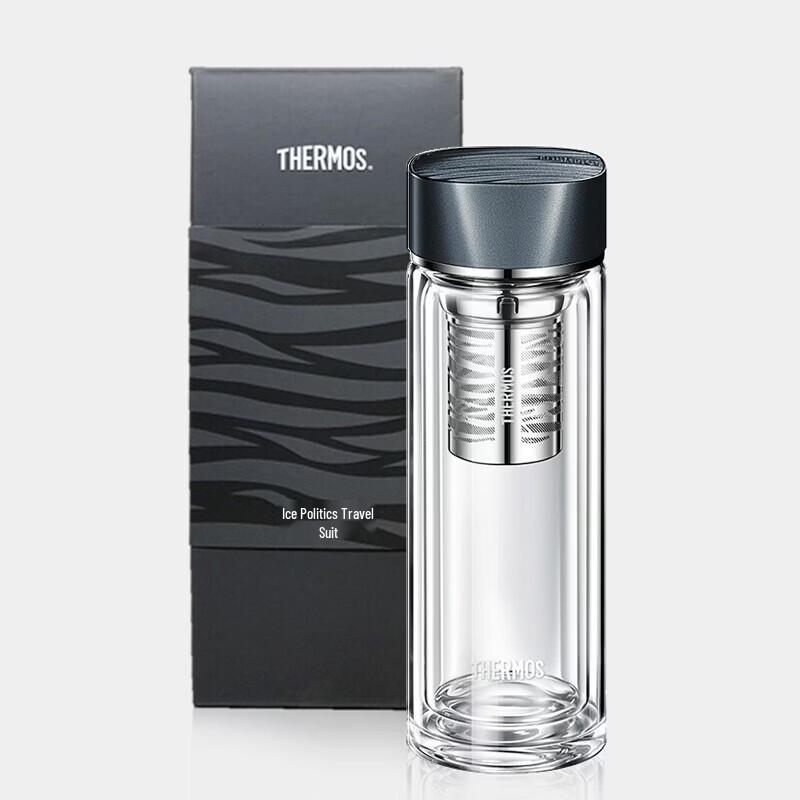 Thermos Бутылка-заварник для чая из двустенного боросиликатного стекла