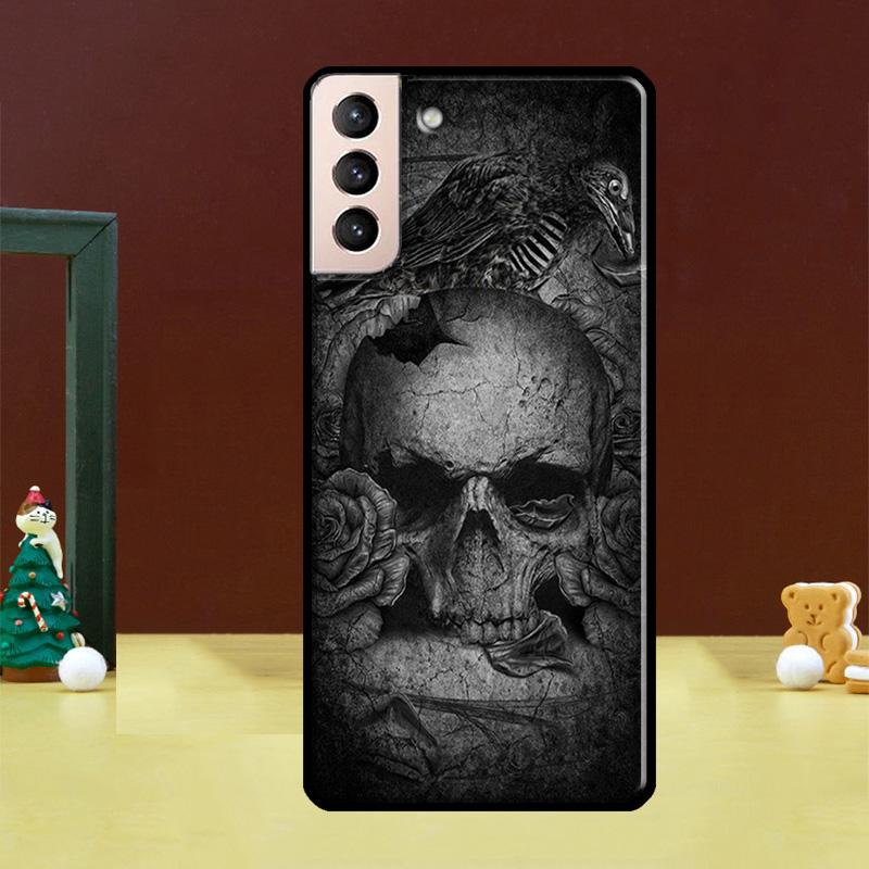 Чехол для телефона с изображением черепа ворона для Samsung Galaxy S23 S22 Ultra S20 FE S9 S10 Note 10 Plus S21 FE S21 Ultra