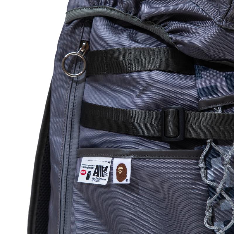 A Bathing Ape Outdoor Polyester Backpack Unisex Backpacks Charcoal-Gray 0ZXBGM901891P