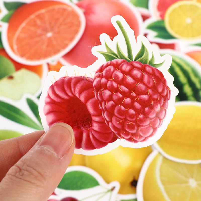 50 Pcs Fruits Stickers For Kitchen Baking Cup Dish Refrigerator Fruit Sticker