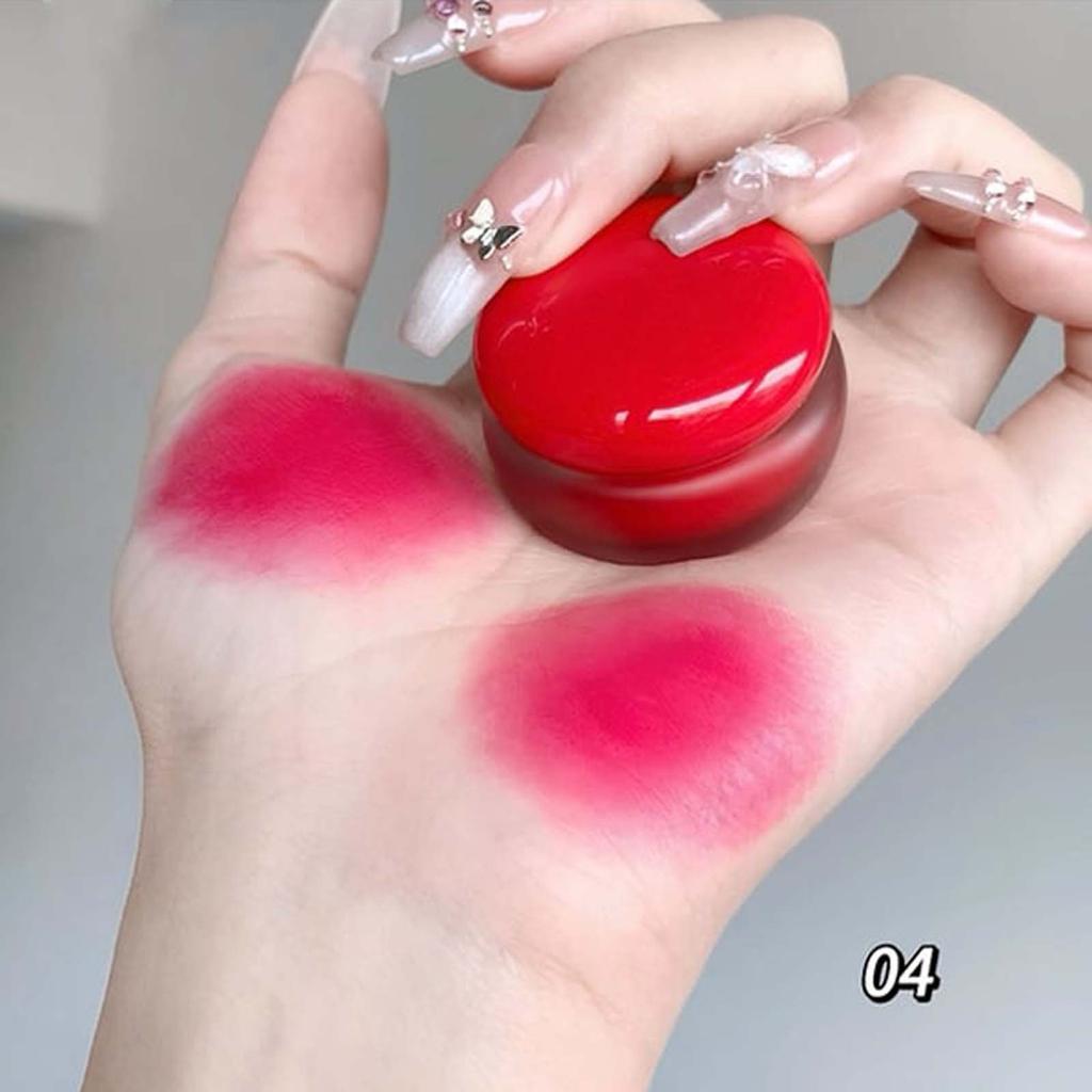Lip & Cheek Blurry Pot With Keyring Buildable Lightweight Lip Tint Use Soft Finish Makeup Natural Glow High Pigment For Lips & Cheeks