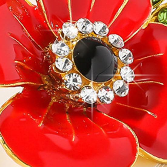 Women's Flower Brooch, Enamel Oil Drip Retro Polished Pin for Coat Collar Bag or Hat