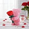DIY Construction Toy with Rose Bear 3D Building Blocks for Kids Couple Gift Desktop Home Decorations