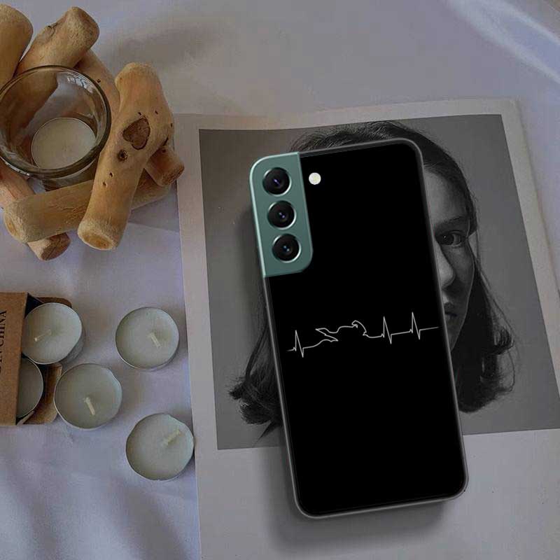 Motorcycle Heartbeat Phone Case For Samsung Galaxy S22 S25 Ultra S21 S10 Plus S26 Edge S20 S23 S24 FE Cover Silicone Soft TP