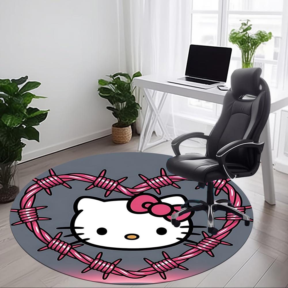 1 шт. Ковер-сиденье Hello Kitty для офиса, нескользящий, машинная стирка, ковер для офиса, комнаты, праздничный декор на Рождество, день рождения, полиэстер