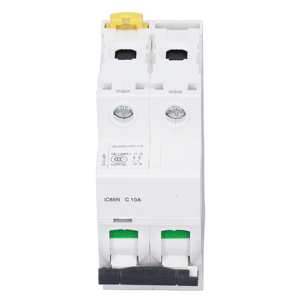 Миниатюрный автоматический выключатель 2P остаточного тока изолятор DIN рейка 400 В 10A IC65N C10A