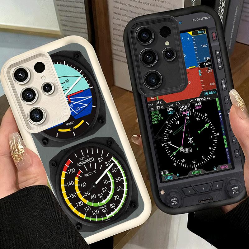 Phone Case for Samsung Galaxy S26 S25 Ultra S24 FE Aircraft Instrument Cockpit Radar Shell S23 Plus S22 + S21 S20 5G Soft Silico