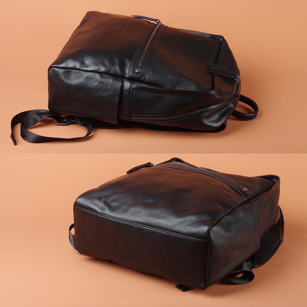 Первый слой натуральной кожи рюкзак компьютерный рюкзак деловой черный дорожный рюкзак для мужчин и женщин