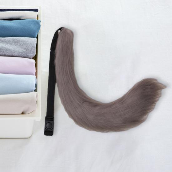 Косплей Поддельный лисий хвост Мягкий нечеткий плюш сплошной цвет Регулируемая окружность талии Резинка для выступлений Клубные танцевальные костюмы Опора Искусственный