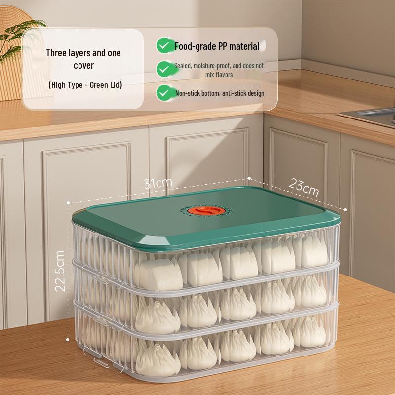 Dumpling Freezer Box - Fresh-Keeping and Quick-Freezing Storage for Wontons, Dumplings & Noodles