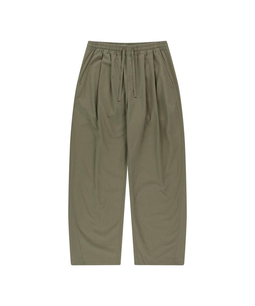 SLOWACID [2Pack] Washed Linen Elastic Waist Wide Pants [4 Colors]