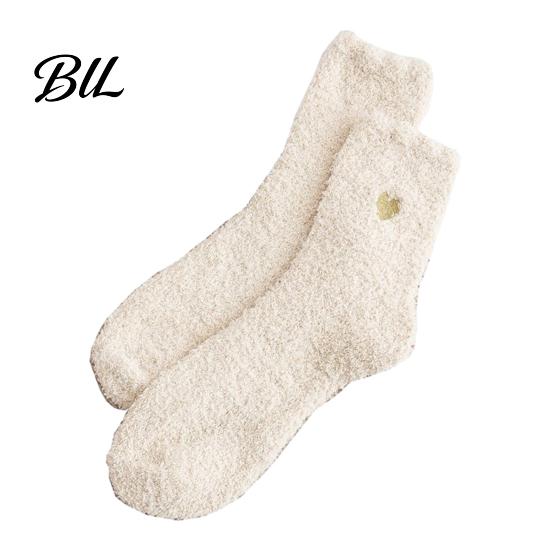 Soft Plush Loungewear Socks 1 Pair Women's Fuzzy Slipper Socks, Warm Thickened Fluffy Sleeping Winter Home Cozy Fleece Crew Bed