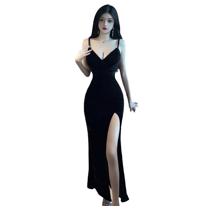 Женское чистое желание сексуальное узкое вечернее платье с высоким разрезом платье