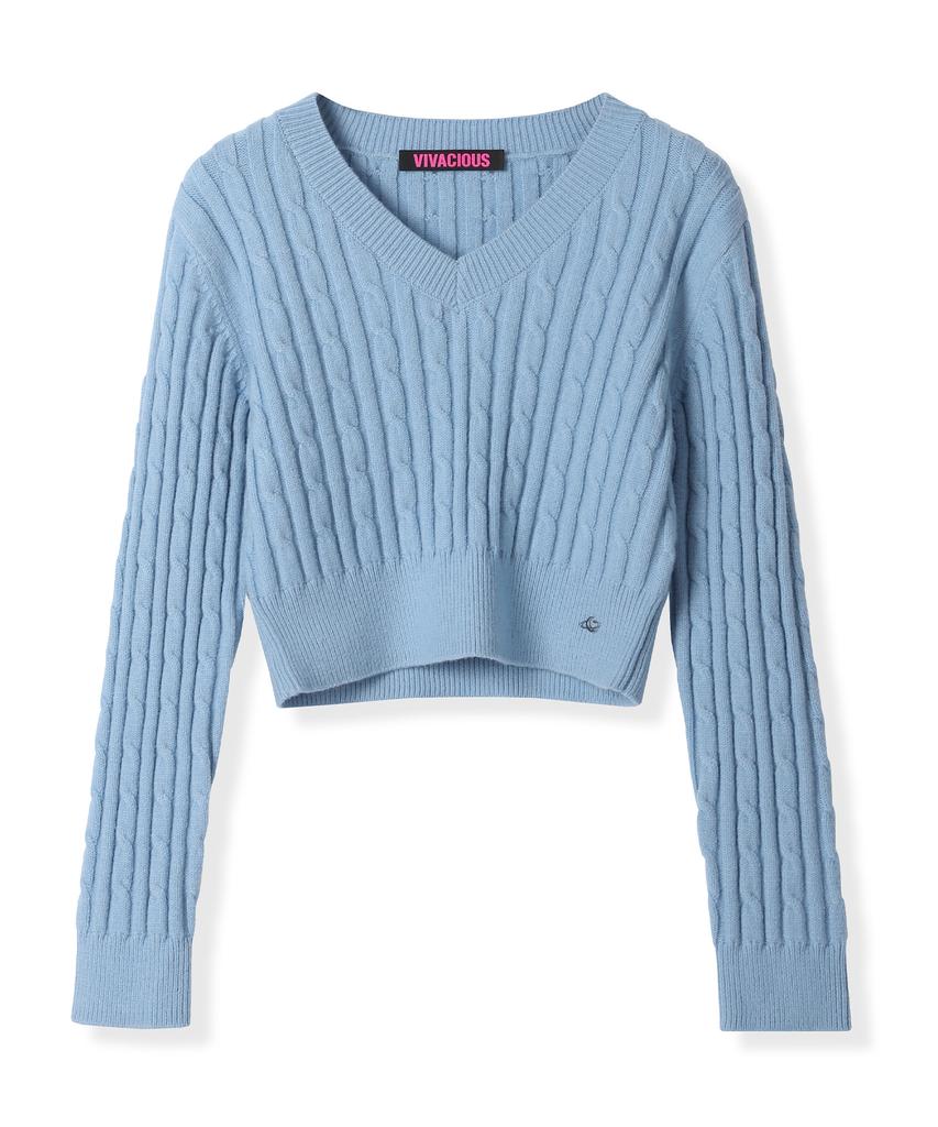 VIVACIOUS V-Neck Cable Knit_7Colors