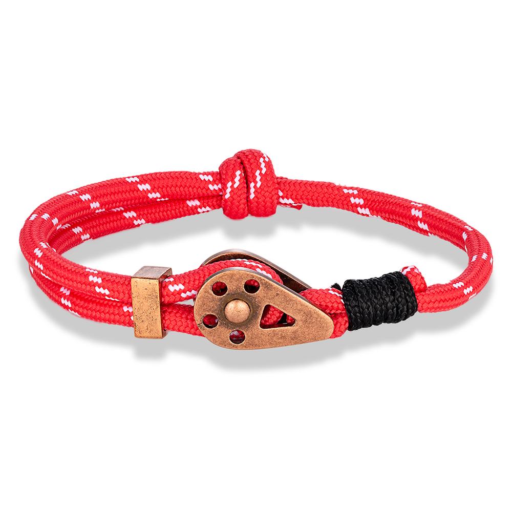 Locomotive Men Punk Rock Cableway Buckle Bracelet Adjustable Nautical Rope Bracelets Mountain Camping Buckle Accessory