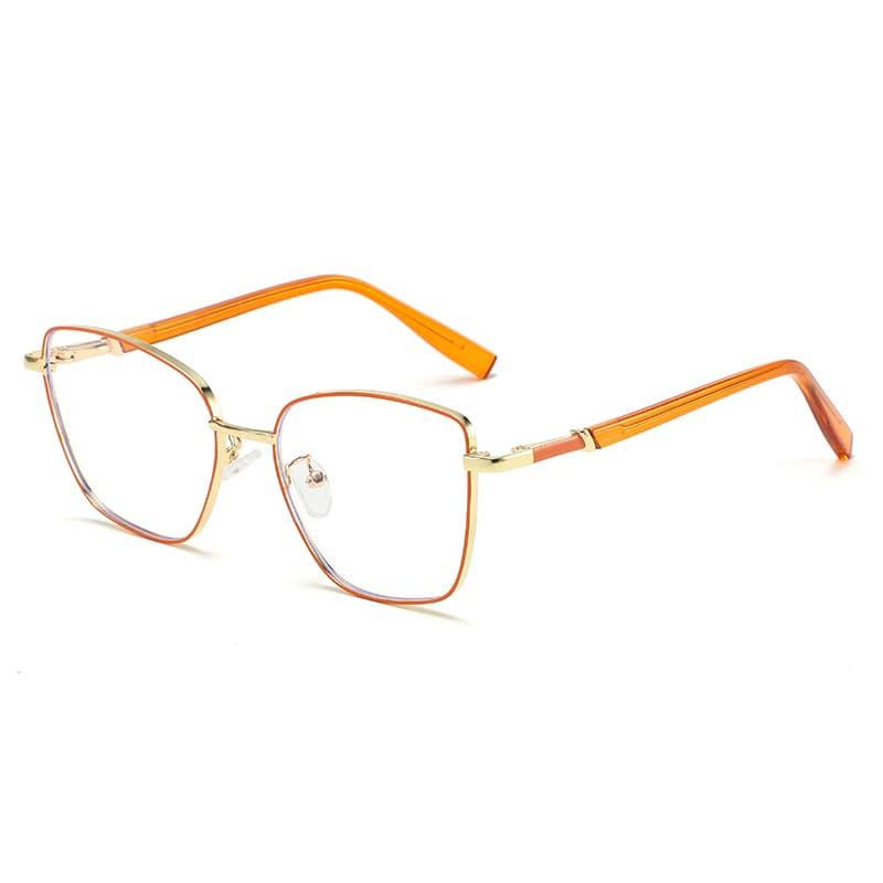 New Anti-blue Light Glasses Retro Large Square Frame Computer Office Goggles Fashion Metal Frame Women's Eyepieces