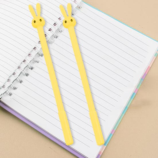 4 шт. быстросохнущие гелевые ручки с милым кроликом, беглое письмо, сверхлегкие, нескользящие, удобные ручки с чернилами