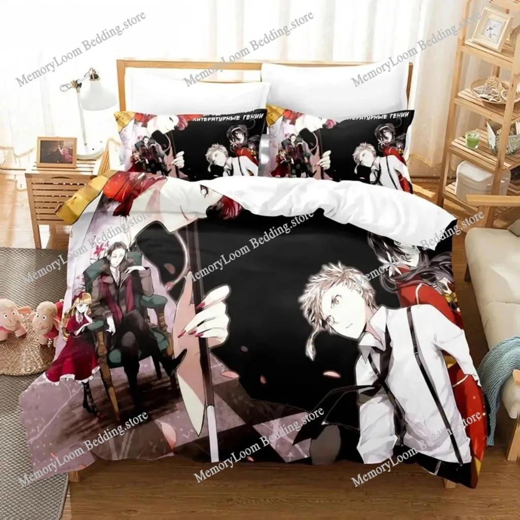 Новый Аниме Постельный Комплект Bungo Stray Dogs Двуспальный Полуторный Королевский Пододеяльник Одеяло Наволочка Мальчики Девочки Взрослые Спальня Домашний Текстиль