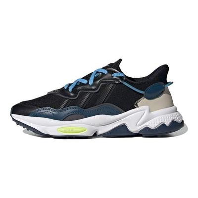 Темно-синие кроссовки унисекс Ozweego Black Crew Core-Black Frozen-Yellow FX6057