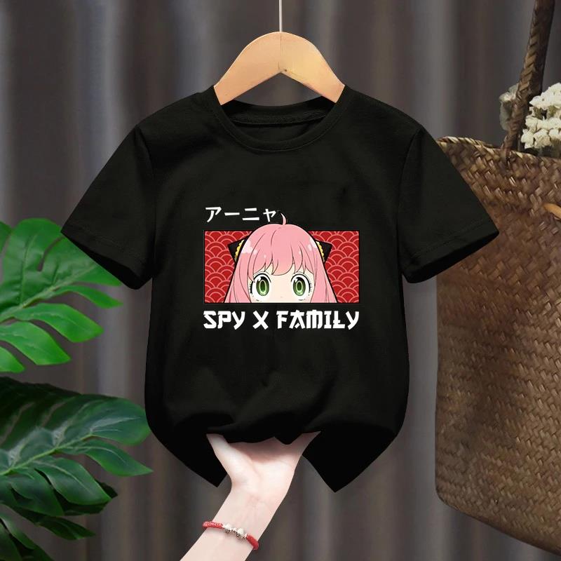 Футболка Spy X Family с графическим принтом в виде мультфильма и японского аниме Футболка Harajuku Модная повседневная футболка с коротким рукавом большого размера унисекс