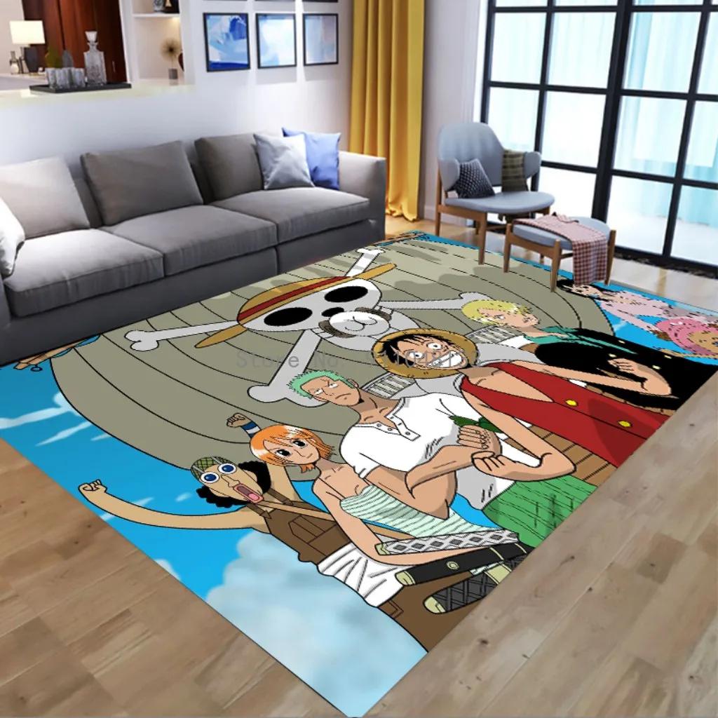 2026 Cool One Piece Carpet Non-slip Bathroom Rug Luffy Rectangle Bath Mat Anime Cartoon Kitchen Living Room Door Rug Kid Christm