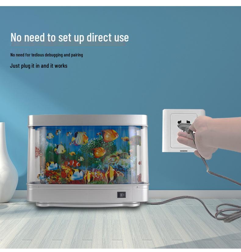 Светодиодный ночник «Морской пейзаж»: Декоративная настольная лампа-аквариум для дома