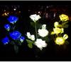 5 Head LED Solar Simulation Rose Flower Solar LED Light Garden Yard Lawn Night Lamp Landscape AVE