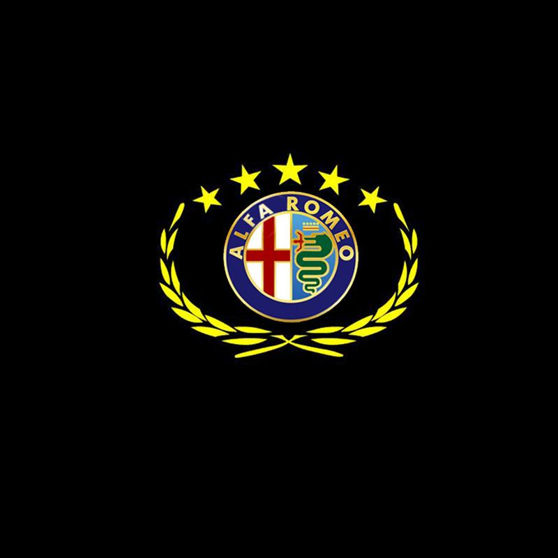 2PCS LED Car Door Ghost Light Laser Projector Welcome Lamp for Alfa Romeo 146 147 155 156 159 Stelvio Giulia Giulietta Mito GT