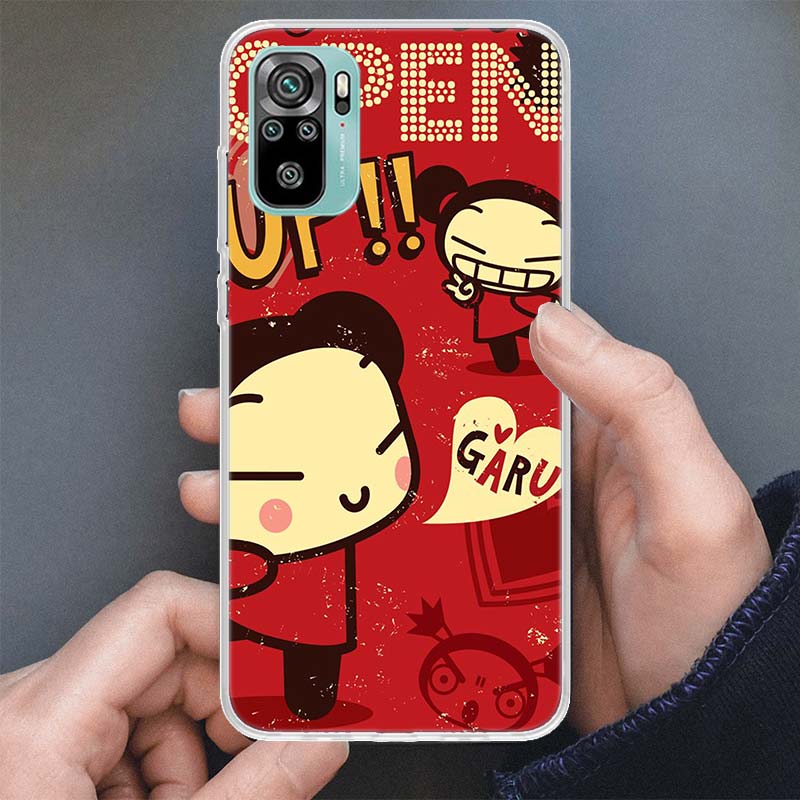 Cute Cartoon Pucca Garu Phone Case For Xiaomi Redmi Note 14 13 12S 12 10 10S 11 Pro Plus 11S 11E 11T 9 9S Soft Silicone Shell Re