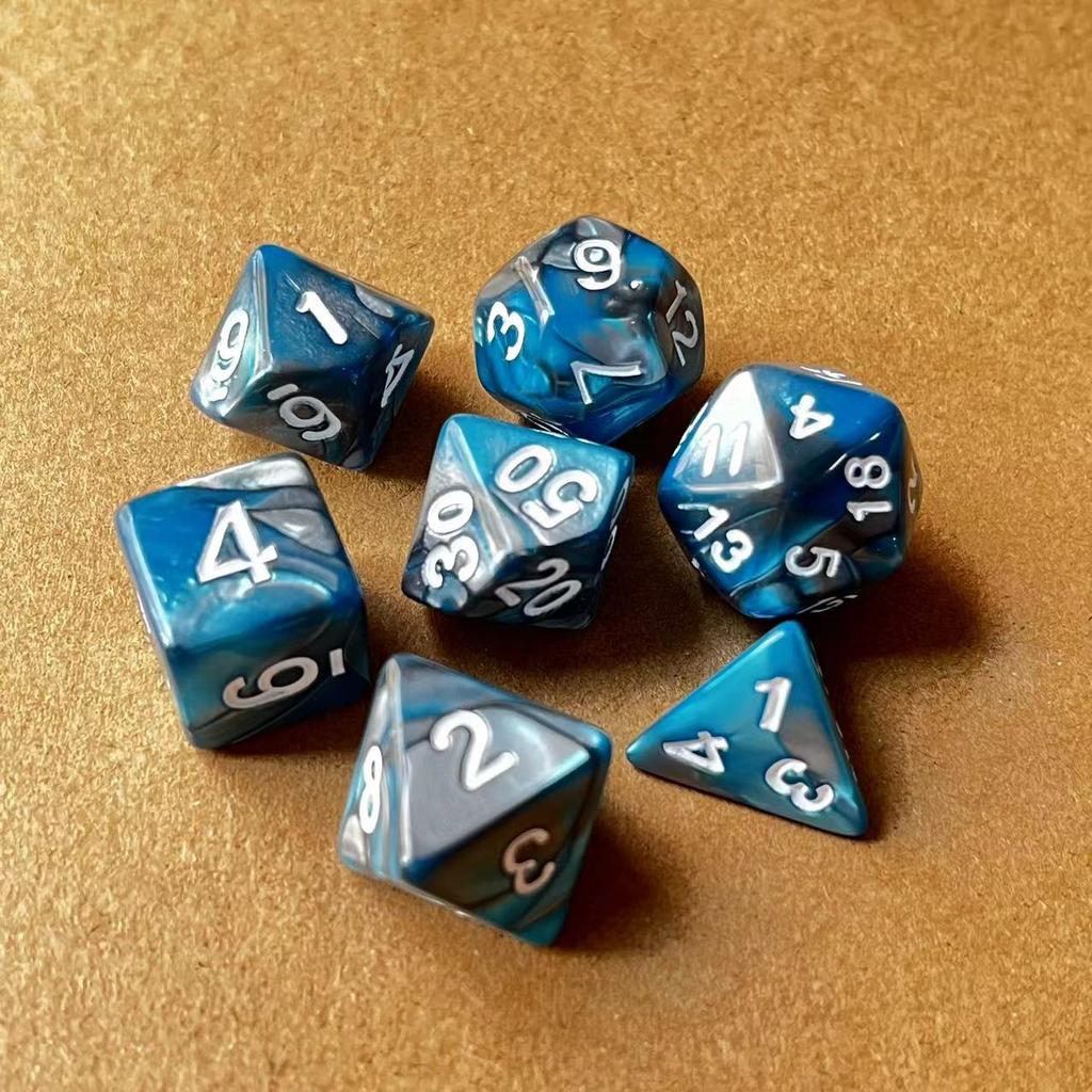 7 шт./лот, многогранные игральные кости из смолы D&D D4 D6 D8 D10 D% D12 D20, многогранные игральные кости TRPG, настольные игры
