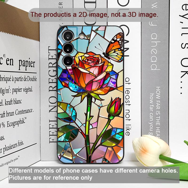 Цветной Чехол для Телефона в Стиле Стекла с Рисунком Розы для Google Pixel 10 9 A 8 A 7A 6A 7 PRO 8 9 Pro XL 4G 5G Цветочные Мягкие Чехлы