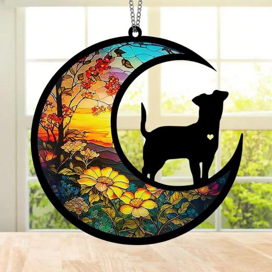 Pet Memorial Sun Catcher Dog Cat Suncatcher Pet Memorial Keepsake Stained Glass