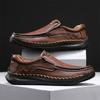 Fashion Outdoor Leather Men Sneakers Slip On Casual Shoes Handmade Man Walking Shoes Light Loafers Moccasins Comfortable Hiking Footwear