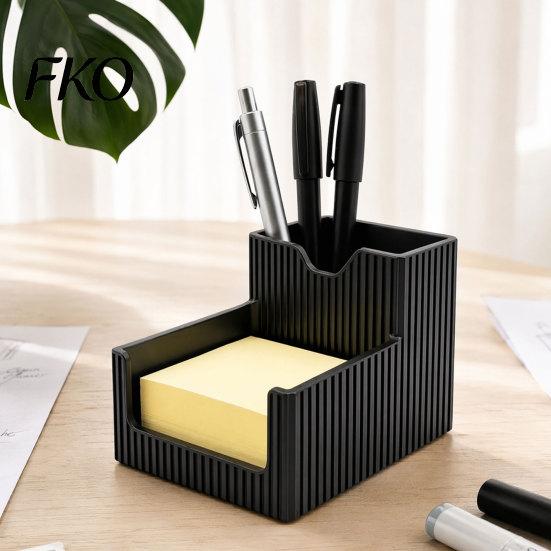 Solid Base Pen Holder 3D Printed Holder, 2-in-1 Stand & Sticky Desktop Notepads Multifunctional Organizer for Home Office Study Decoration