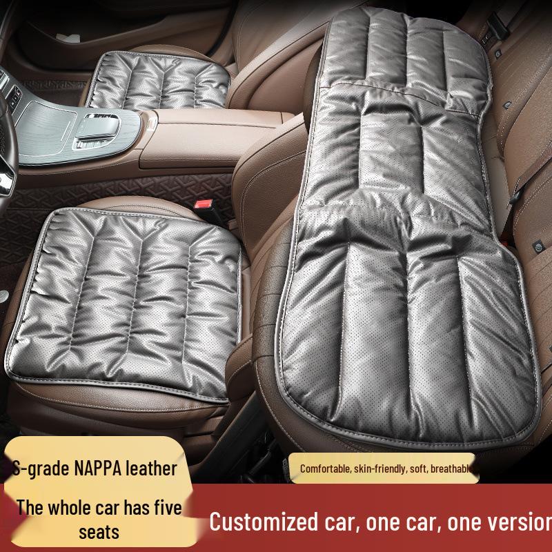 Универсальная подушка на сиденье автомобиля из премиальной кожи наппа на все сезоны, цельная, совместимая с Mercedes-Benz и BMW