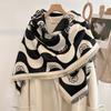 New Women'S Fashionable Imitation Cashmere Autumn And Winter Warm Large Square Scarf Double-Sided Tassel Scarf Air Conditioning Shawl