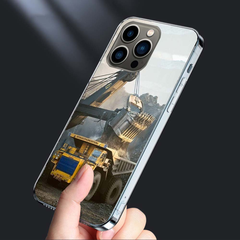 Heavy Duty Dump Truck Equipment Inspection Phone Case For Iphone 16E 15 Pro 14 Plus 17E 16 17 Pro Max Air 11 12 13 Mini Cover