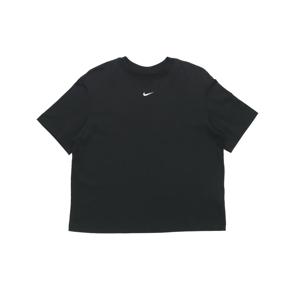 Nike Спортивная одежда Essentials Футболка с короткими рукавами и вышитым логотипом Женские топы Черные CT2588-010