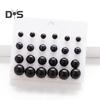 12 Pairs Ear Studs Faux Pearl Different Sizes Smooth Anti-allergy Lightweight Exquisite Ear Decoration Jewelry Prom Party Bride Stud Earrrings
