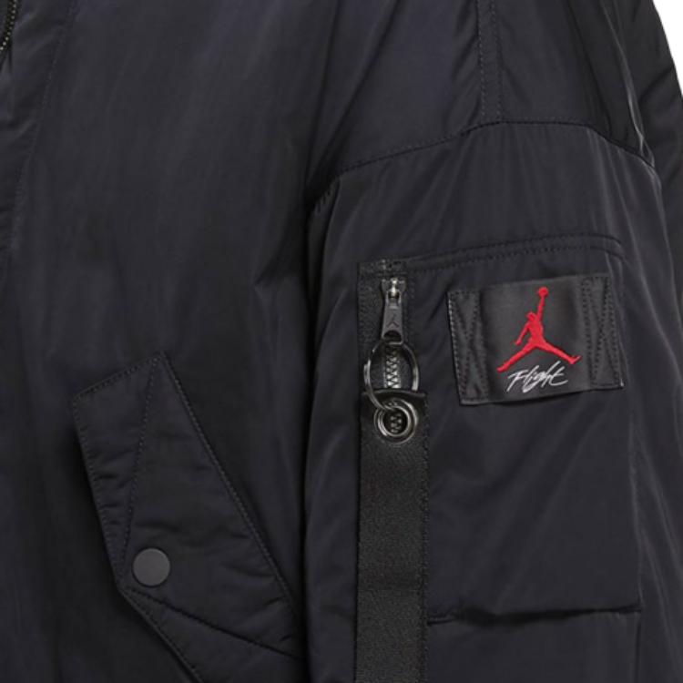 Jordan Solid Color Stand Collar Zip Jacket Women Jacket Black CW6449-010