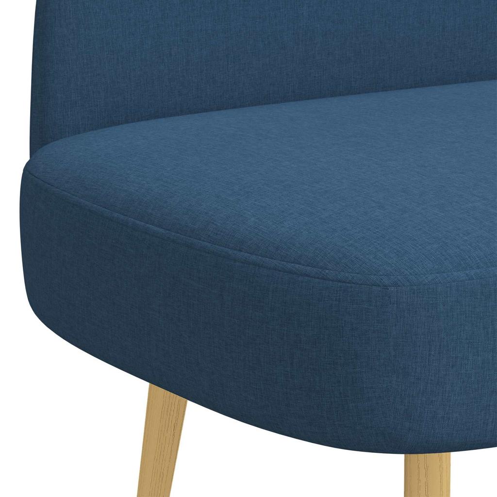 Padded Bench with Backrest Blue 110 x 60 x 76 cm