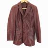 ACDCRAG/Genuine Leather Tailored Jacket/32/Women’s S/Red/Inner Pocket/Side Vent(USED)