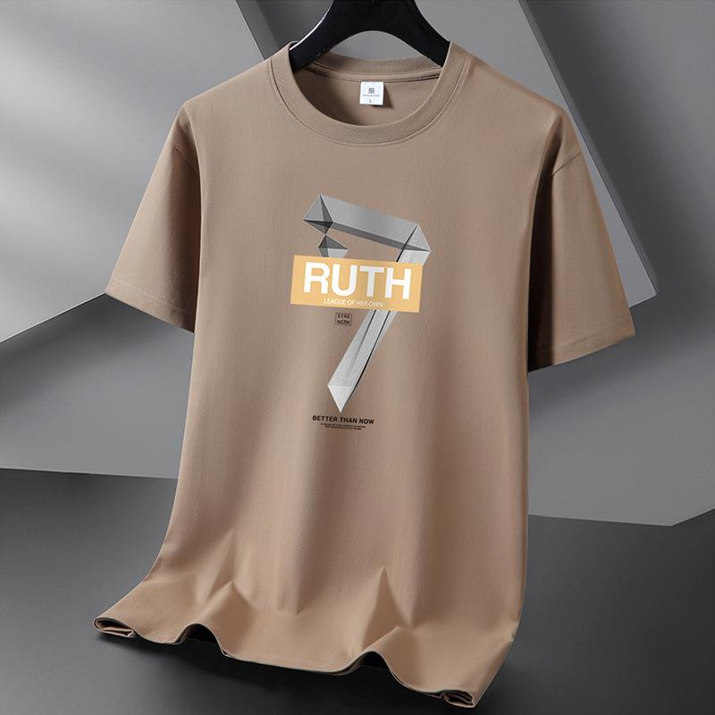 Ruth 10 цветов, мужская футболка из чистого хлопка, свободная мужская футболка с круглым вырезом и коротким рукавом, большой размер S-6XL