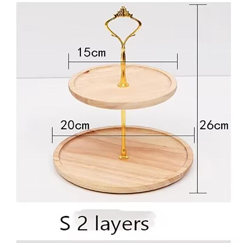 Подставка для торта 1 шт. деревянная подставка для хлеба, десерта, украшение, фруктовая тарелка, многоярусная подставка для чая и конфет, 2/3 яруса, твердые конфеты